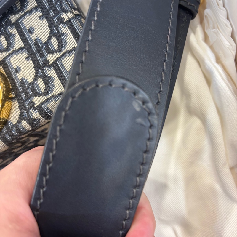 Christian Dior 迪奧 緹花 老花 CD金釦 Oblique 小型 硬盒包 斜背包 肩背包 側背包-13