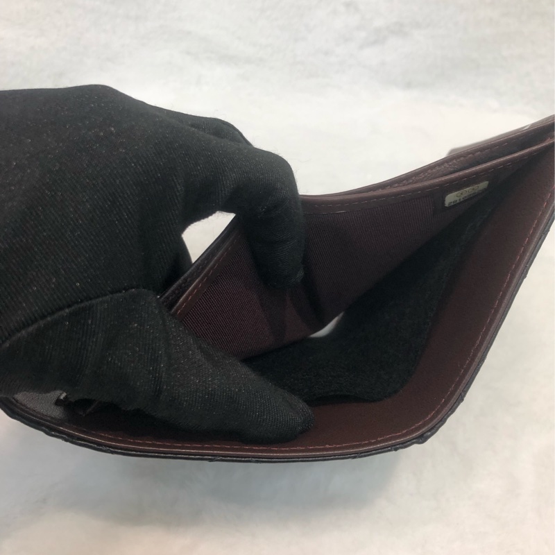 Chanel 三摺黑色羊皮短銀包 短夾 XC082-17