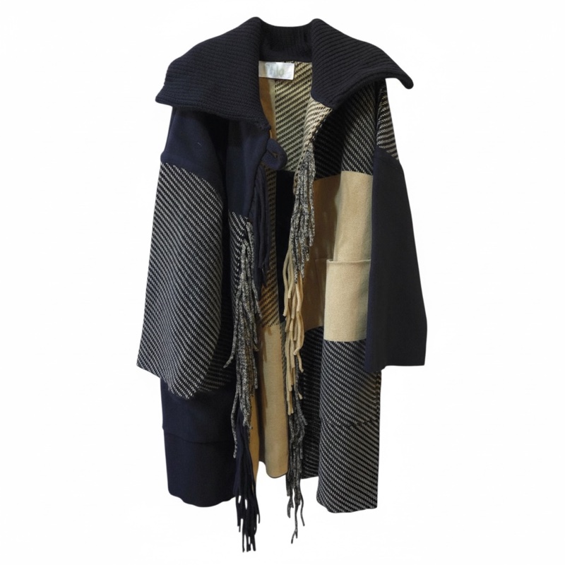 Chloé 毛線編織拼接大衣｜柔性結構的高級工藝之作-1