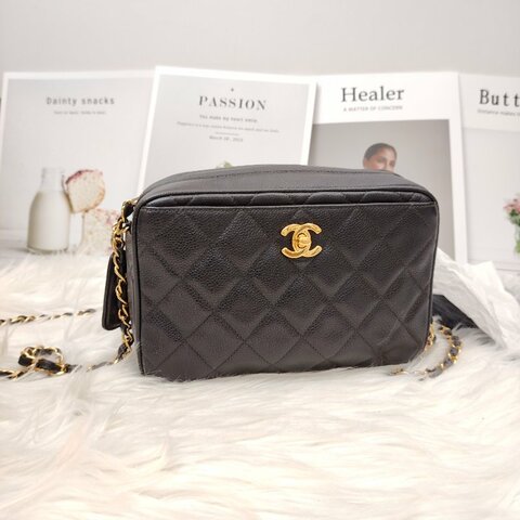Chanel Vintage 中古黑金相機包