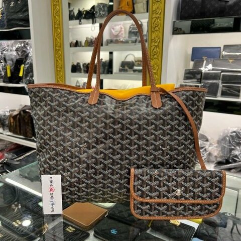 東區正精品㊣GOYARD Saint louis GM 近全新焦糖色購物袋肩背包大款 RZ5656