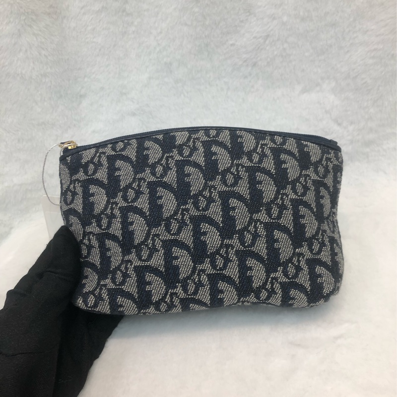 Dior 藍色老花化妝袋 XC036-1