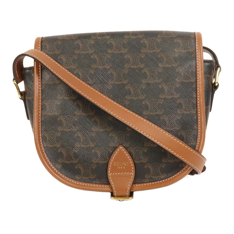 CELINE 塗層帆布Folco金扣肩背袋-0