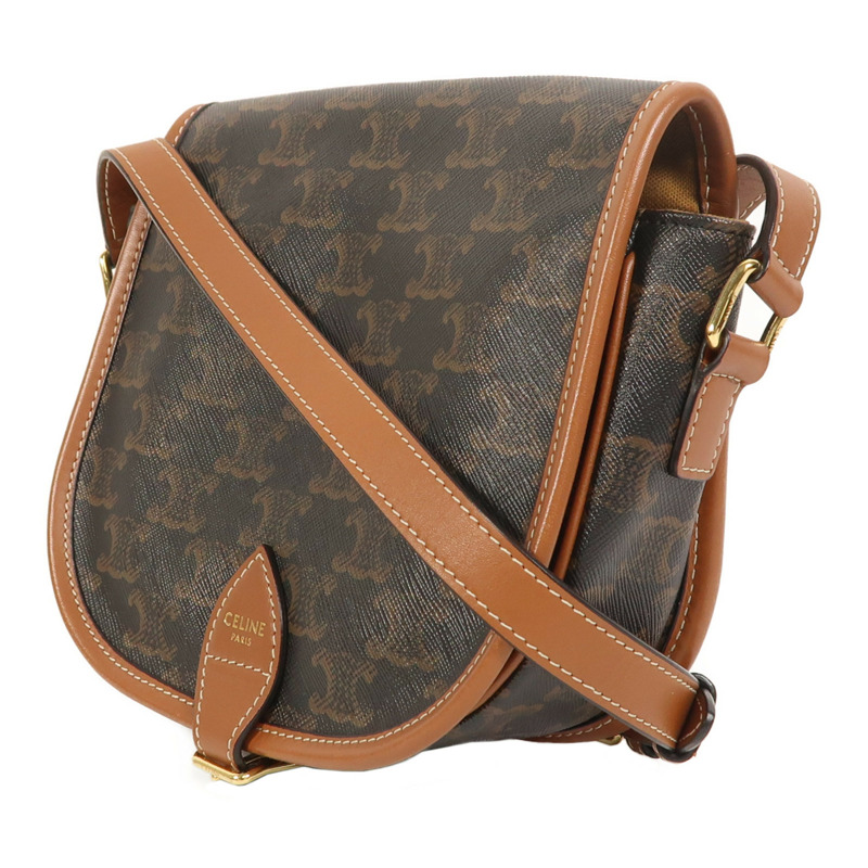 CELINE 塗層帆布Folco金扣肩背袋-2