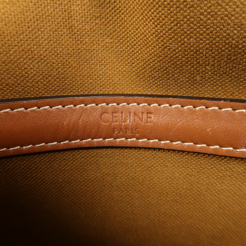 CELINE 塗層帆布Folco金扣肩背袋-5