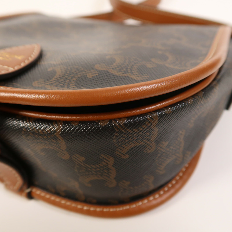 CELINE 塗層帆布Folco金扣肩背袋-10