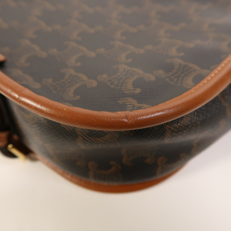 CELINE 塗層帆布Folco金扣肩背袋-12