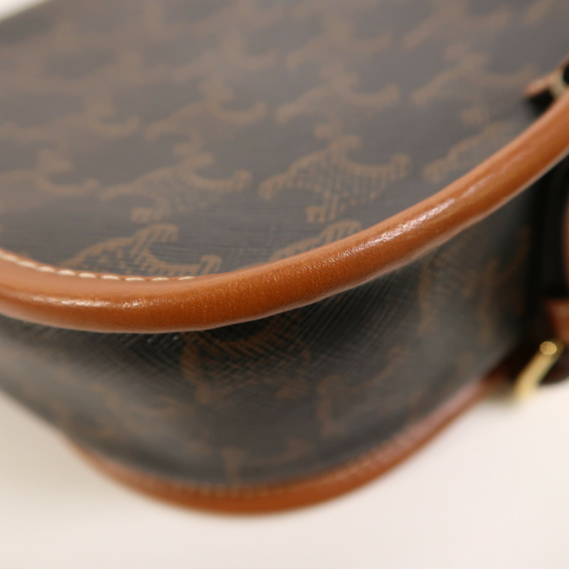 CELINE 塗層帆布Folco金扣肩背袋-13