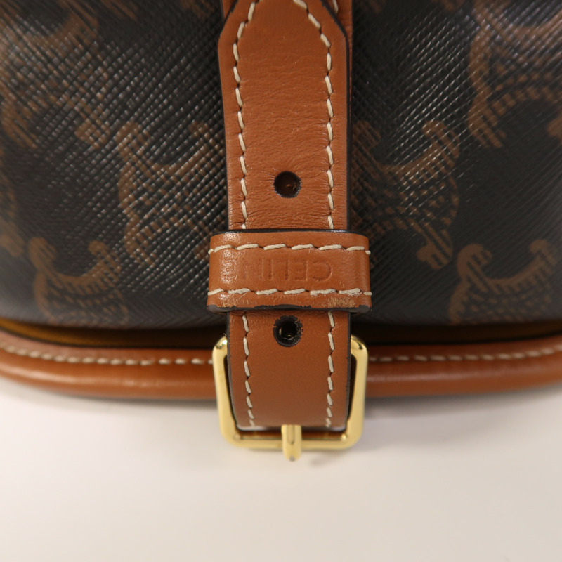 CELINE 塗層帆布Folco金扣肩背袋-15