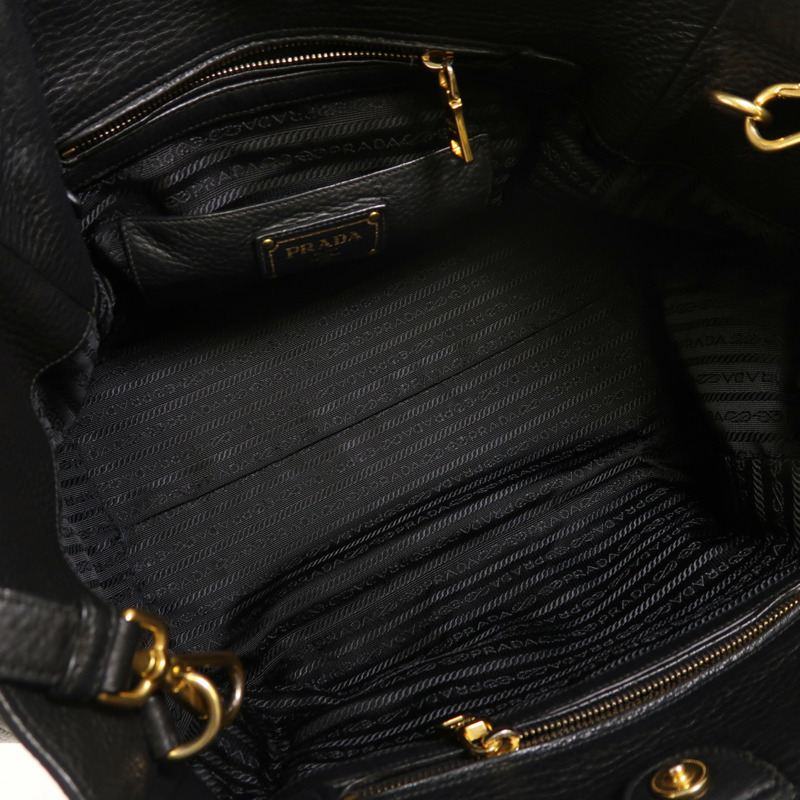 PRADA 牛皮皮革2 Way Shoulder金扣手挽肩背兩用袋-4