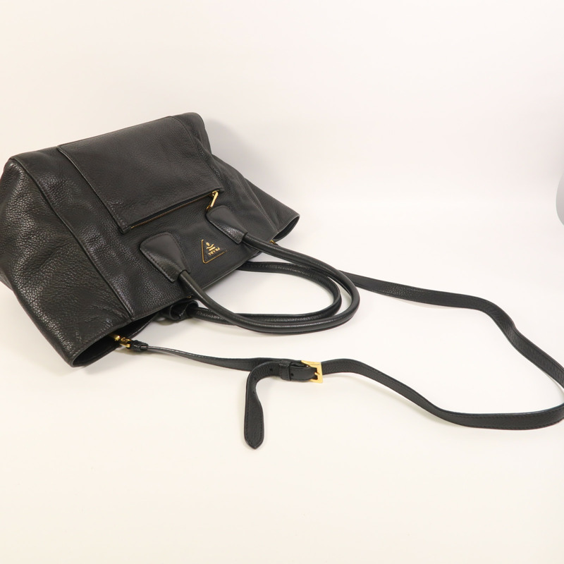 PRADA 牛皮皮革2 Way Shoulder金扣手挽肩背兩用袋-8