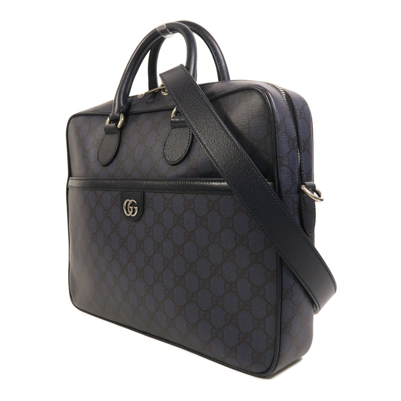 GUCCI 塗層帆布Ophidia Medium GG Briefcase銀扣手挽肩背兩用袋-2