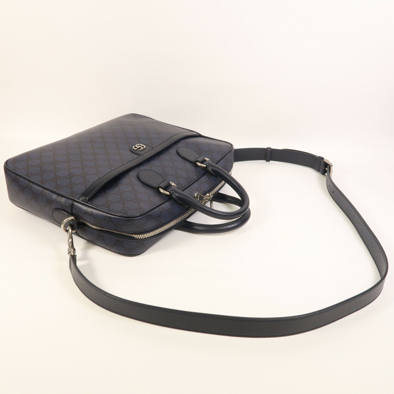 GUCCI 塗層帆布Ophidia Medium GG Briefcase銀扣手挽肩背兩用袋-8