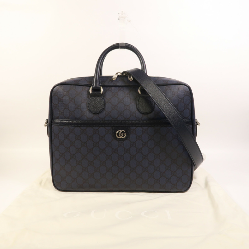 GUCCI 塗層帆布Ophidia Medium GG Briefcase銀扣手挽肩背兩用袋-9