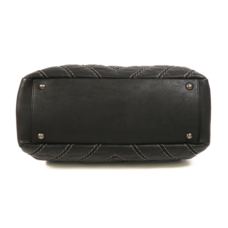 CHANEL 牛皮皮革2 Way Shoulder銀扣手挽肩背兩用袋-3