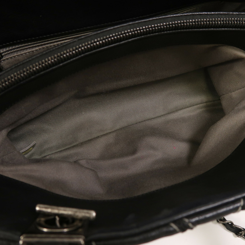 CHANEL 牛皮皮革2 Way Shoulder銀扣手挽肩背兩用袋-4