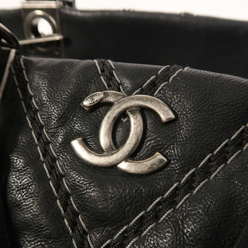 CHANEL 牛皮皮革2 Way Shoulder銀扣手挽肩背兩用袋-11