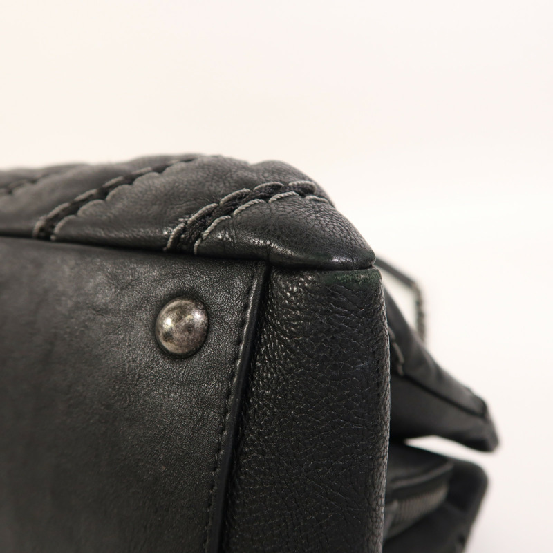 CHANEL 牛皮皮革2 Way Shoulder銀扣手挽肩背兩用袋-12