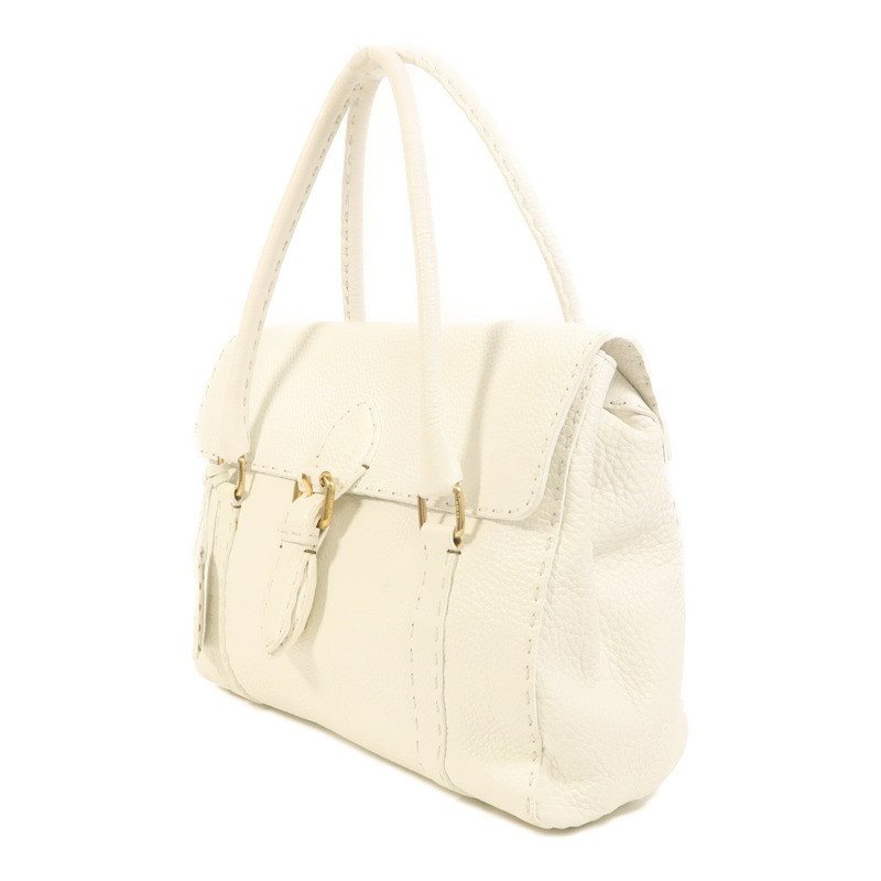 FENDI 牛皮皮革Selleria Linda Bag金扣手挽袋-2
