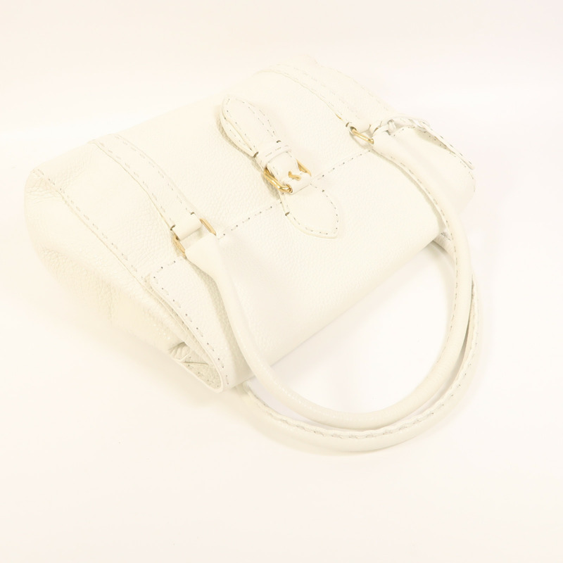 FENDI 牛皮皮革Selleria Linda Bag金扣手挽袋-7