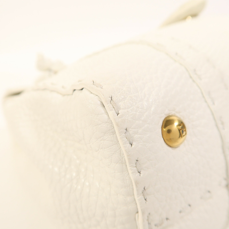 FENDI 牛皮皮革Selleria Linda Bag金扣手挽袋-9