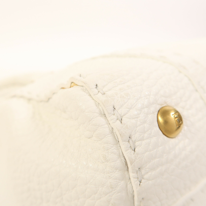 FENDI 牛皮皮革Selleria Linda Bag金扣手挽袋-11