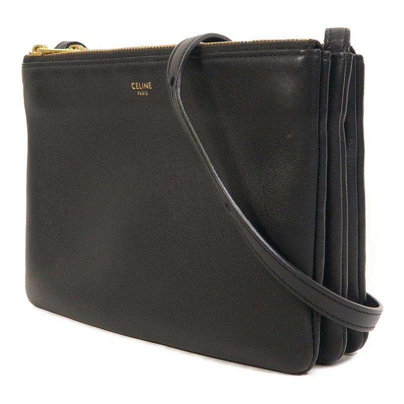 CELINE 羊皮皮革Trio金扣肩背袋-2