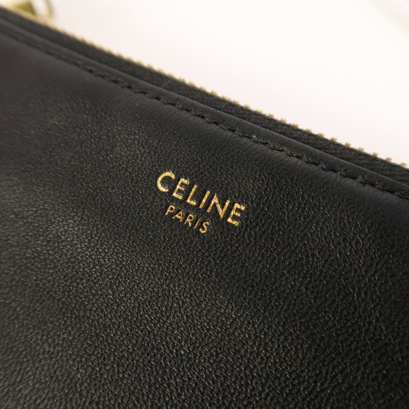 CELINE 羊皮皮革Trio金扣肩背袋-7