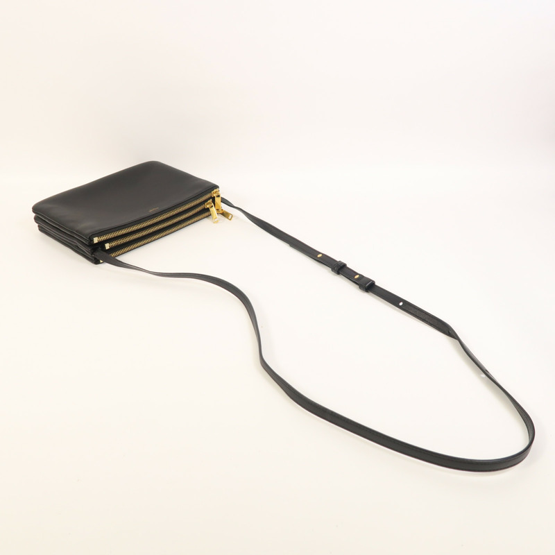 CELINE 羊皮皮革Trio金扣肩背袋-9