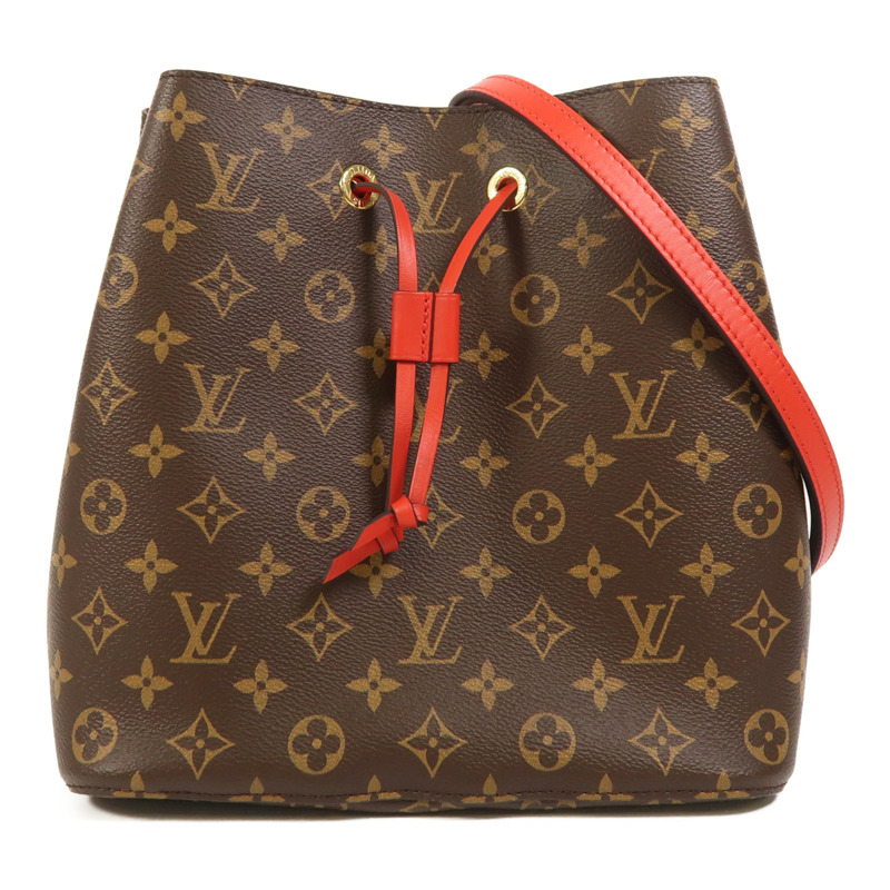 LOUIS VUITTON Monogram Neo Noe MM金扣肩背袋Coquelicot-0