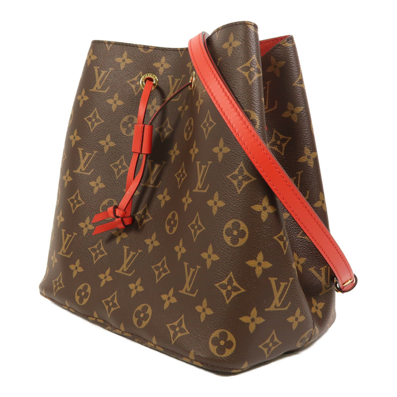 LOUIS VUITTON Monogram Neo Noe MM金扣肩背袋Coquelicot-2