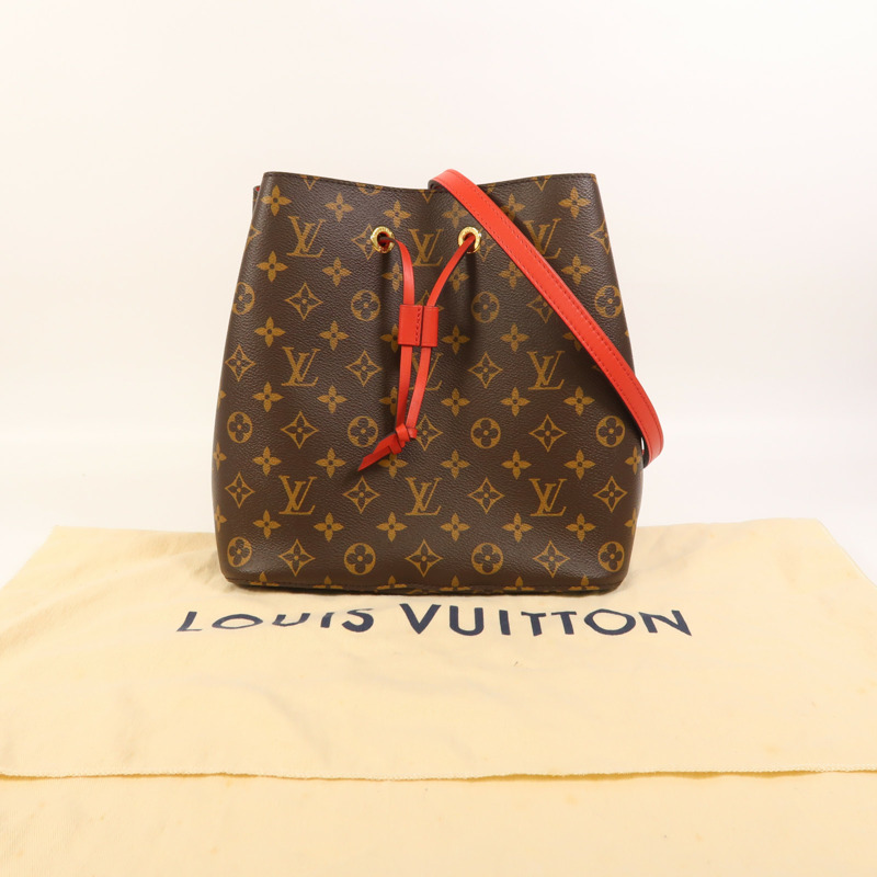 LOUIS VUITTON Monogram Neo Noe MM金扣肩背袋Coquelicot-8