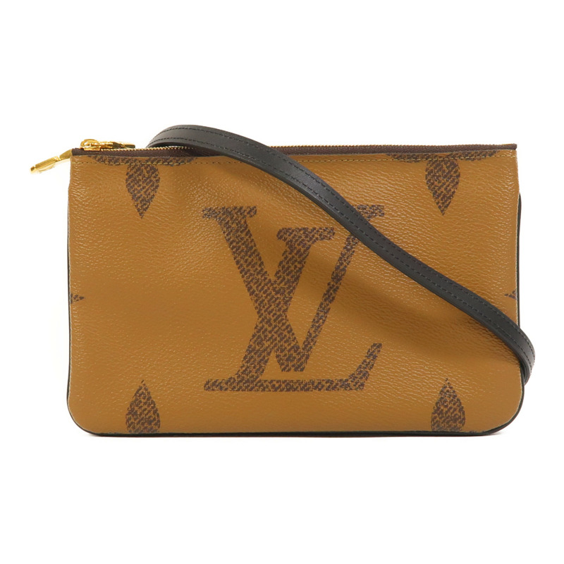 LOUIS VUITTON Monogram Giant Reverse Double Zip Pochette金扣肩背袋-0