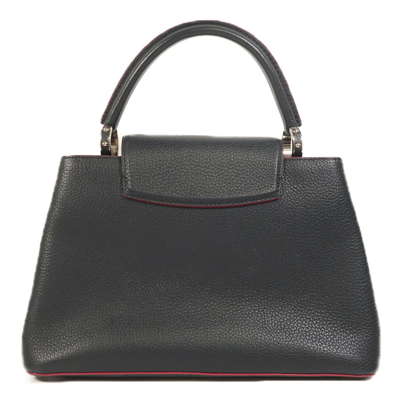 LOUIS VUITTON Taurillon Capucines MM銀扣手挽肩背兩用袋-1