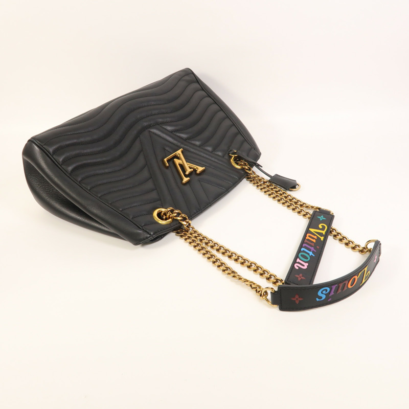 LOUIS VUITTON 牛皮皮革New Wave Chain Tote金扣鏈帶肩背袋-7