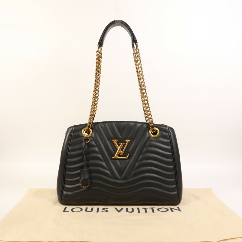 LOUIS VUITTON 牛皮皮革New Wave Chain Tote金扣鏈帶肩背袋-8