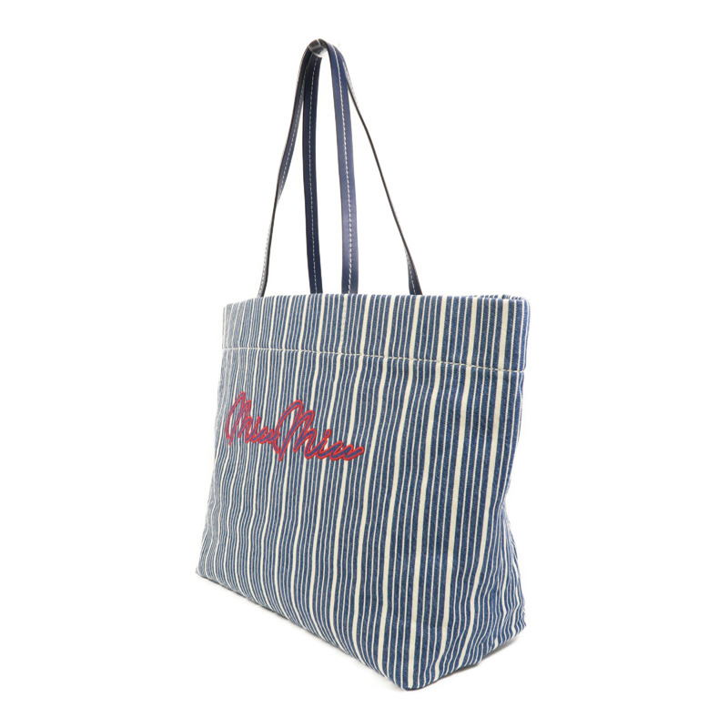 Miu Miu 牛仔布Tote Bag銀扣肩背袋-2