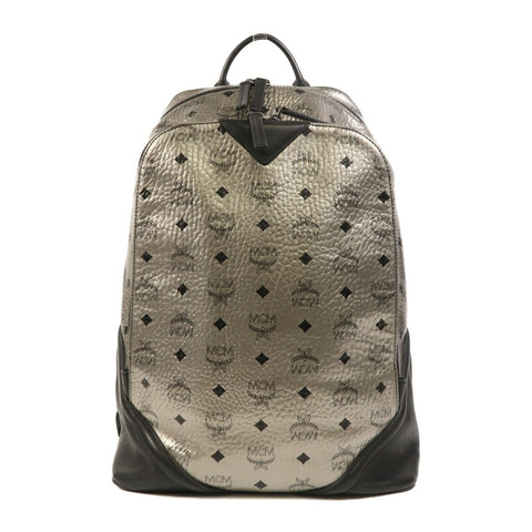 MCM 皮革Backpack銀扣背包