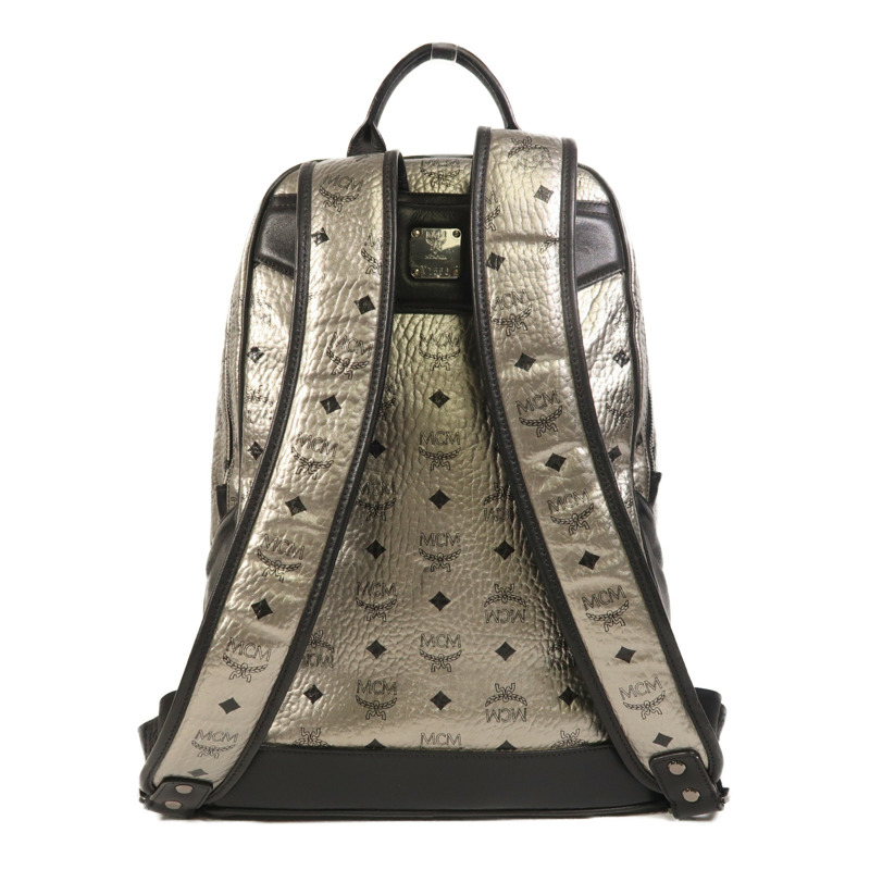 MCM 皮革Backpack銀扣背包-1