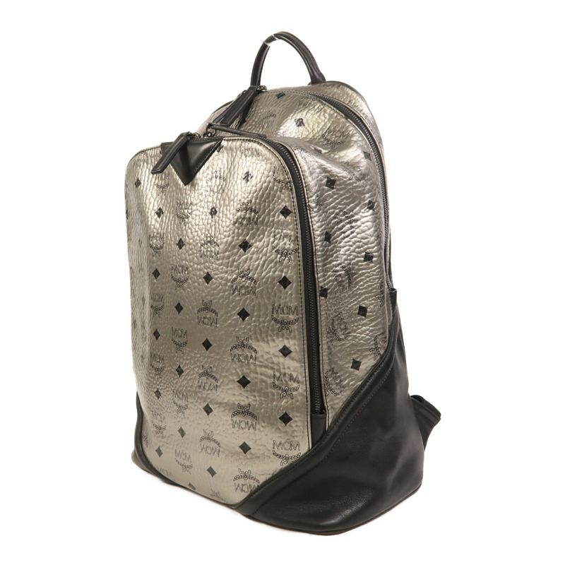MCM 皮革Backpack銀扣背包-2