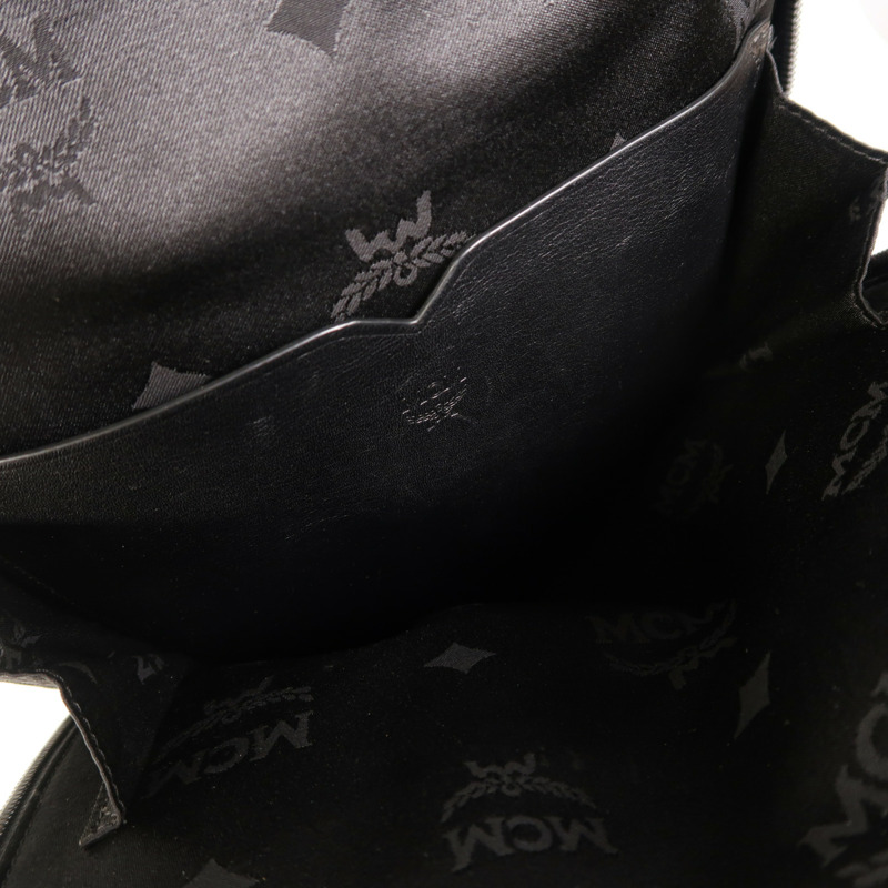 MCM 皮革Backpack銀扣背包-4