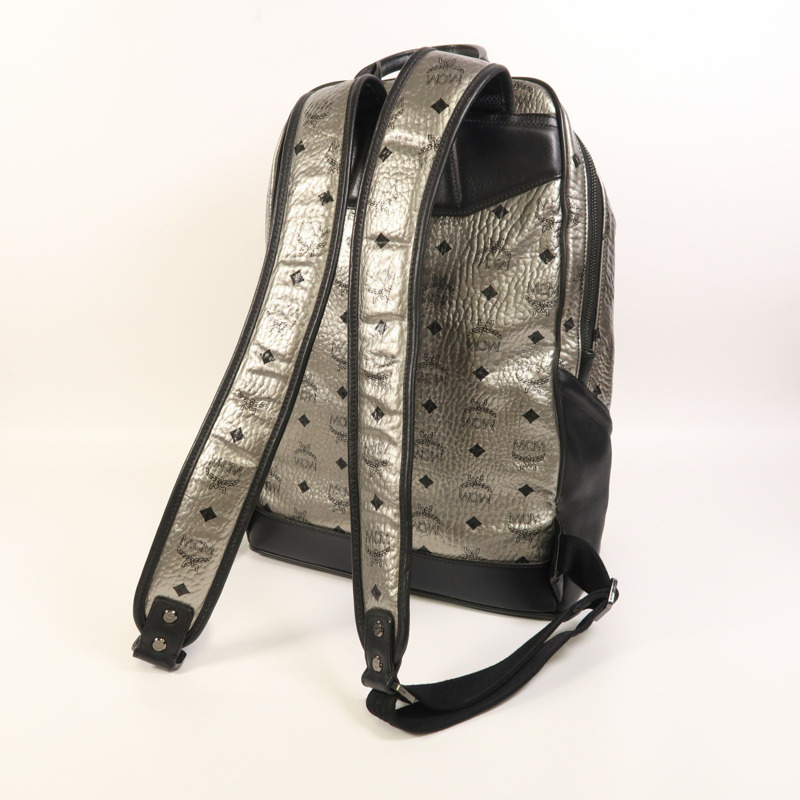 MCM 皮革Backpack銀扣背包-8