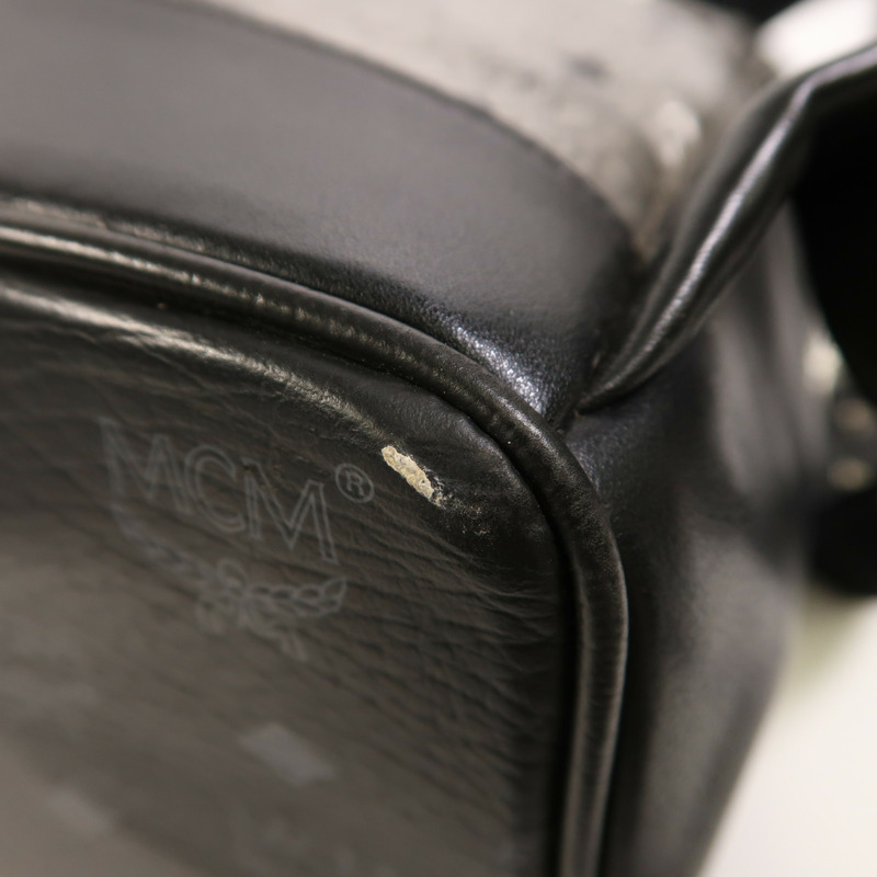 MCM 皮革Backpack銀扣背包-11