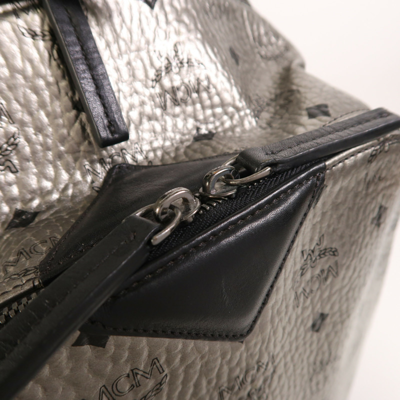 MCM 皮革Backpack銀扣背包-13