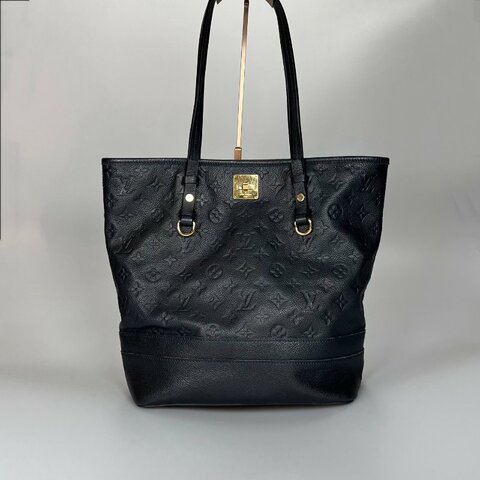 LV M40517 深藍皮革壓紋直立托特包