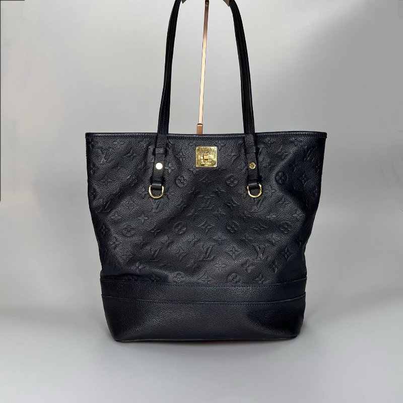 LV M40517 深藍皮革壓紋直立托特包-0