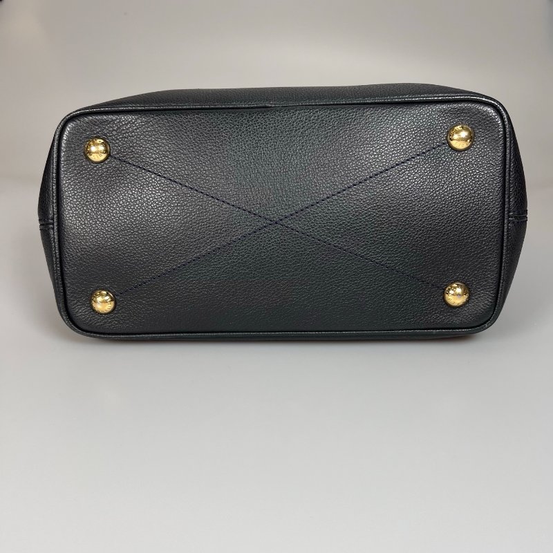 LV M40517 深藍皮革壓紋直立托特包-4