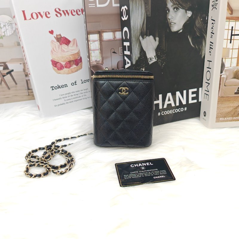 Chanel 22s 煙盒包黑金 羊皮 31開-0