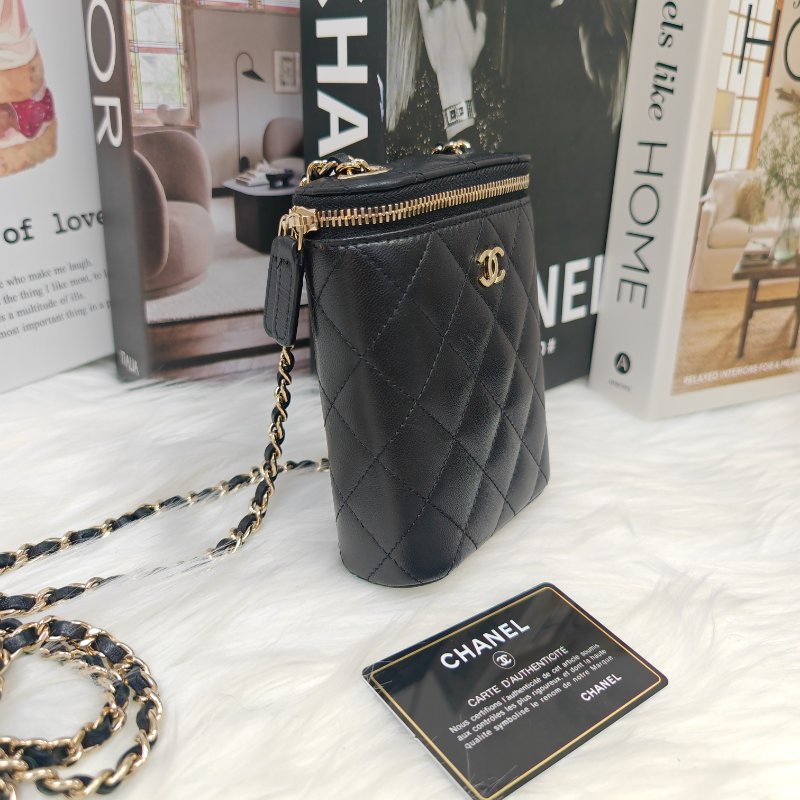 Chanel 22s 煙盒包黑金 羊皮 31開-1