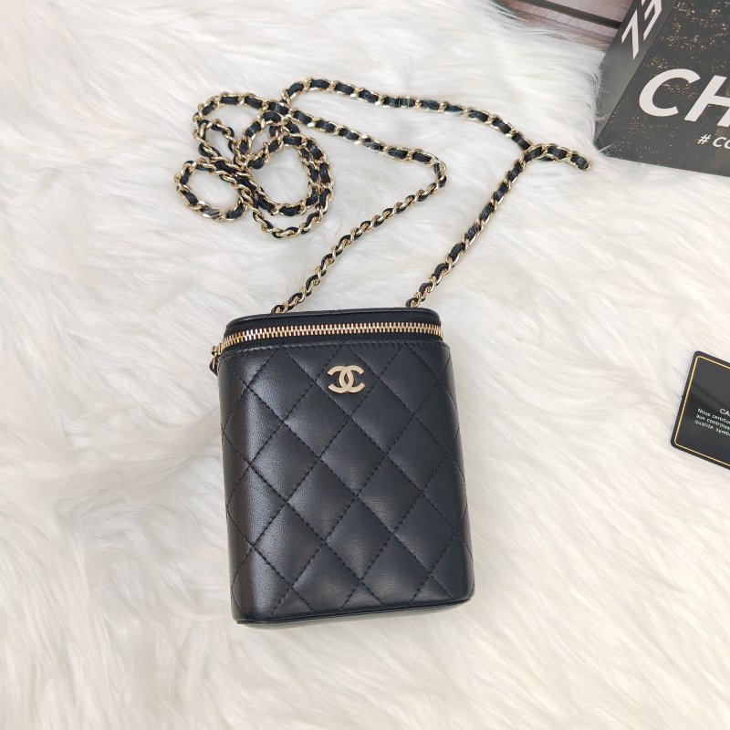 Chanel 22s 煙盒包黑金 羊皮 31開-2